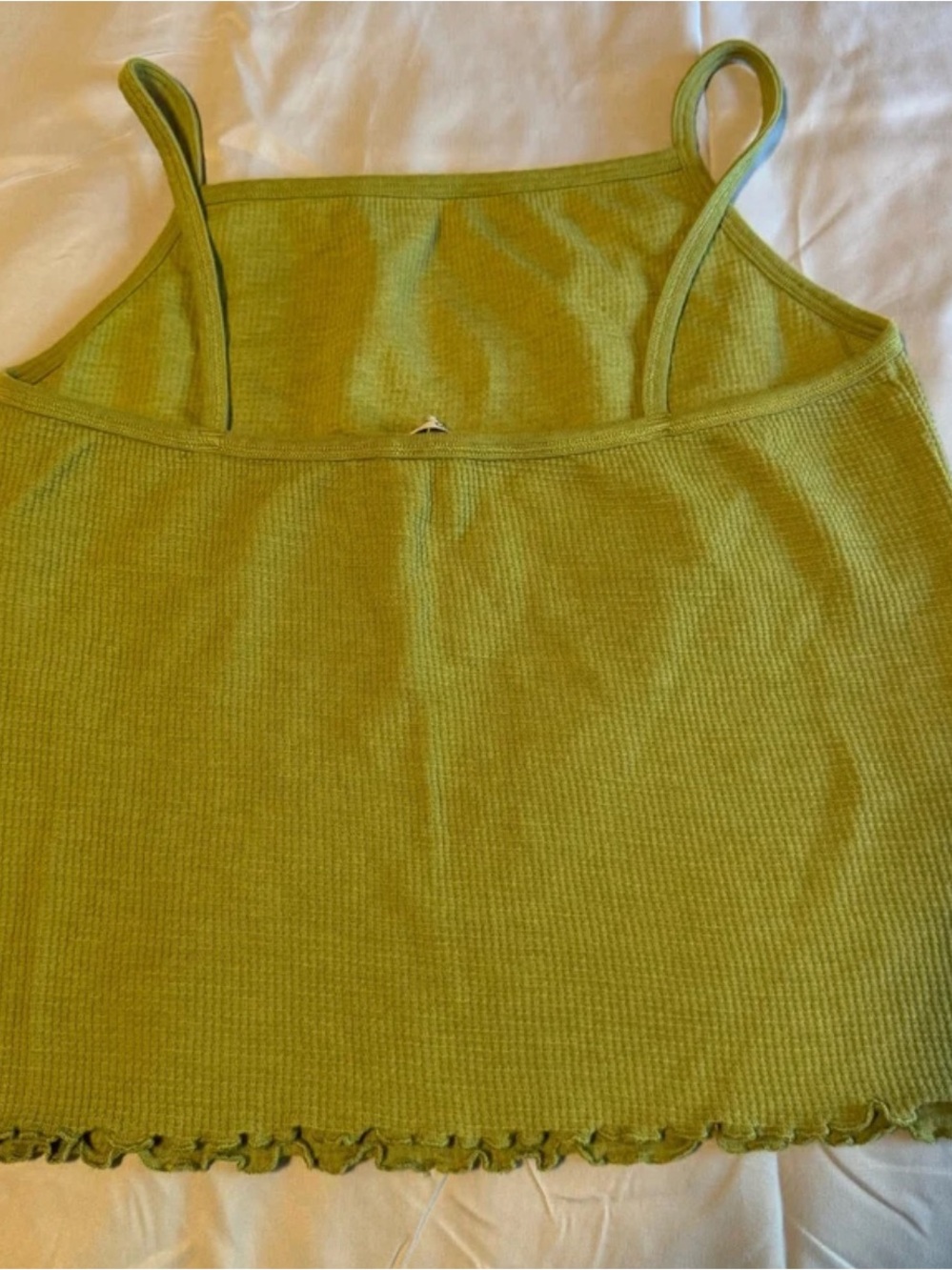 NWOT Toad & Co Green Waffle Knit Spaghetti Strap Tank Top - Picture 5 of 5